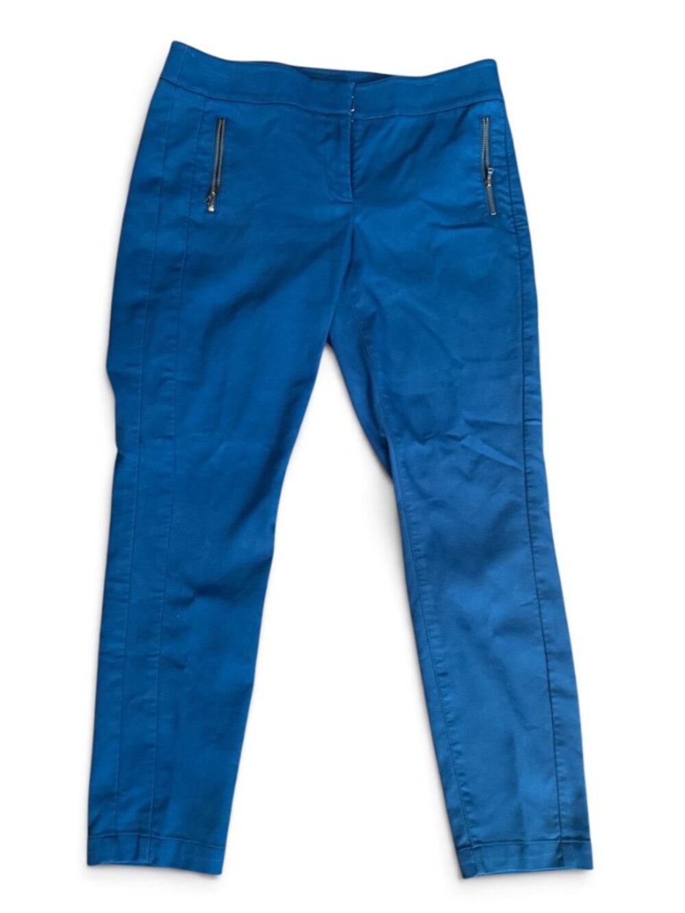 LOFT Marisa Skinny Ankle Pants Size 8 Women's Zip Pocket Career Pants Royal Blue